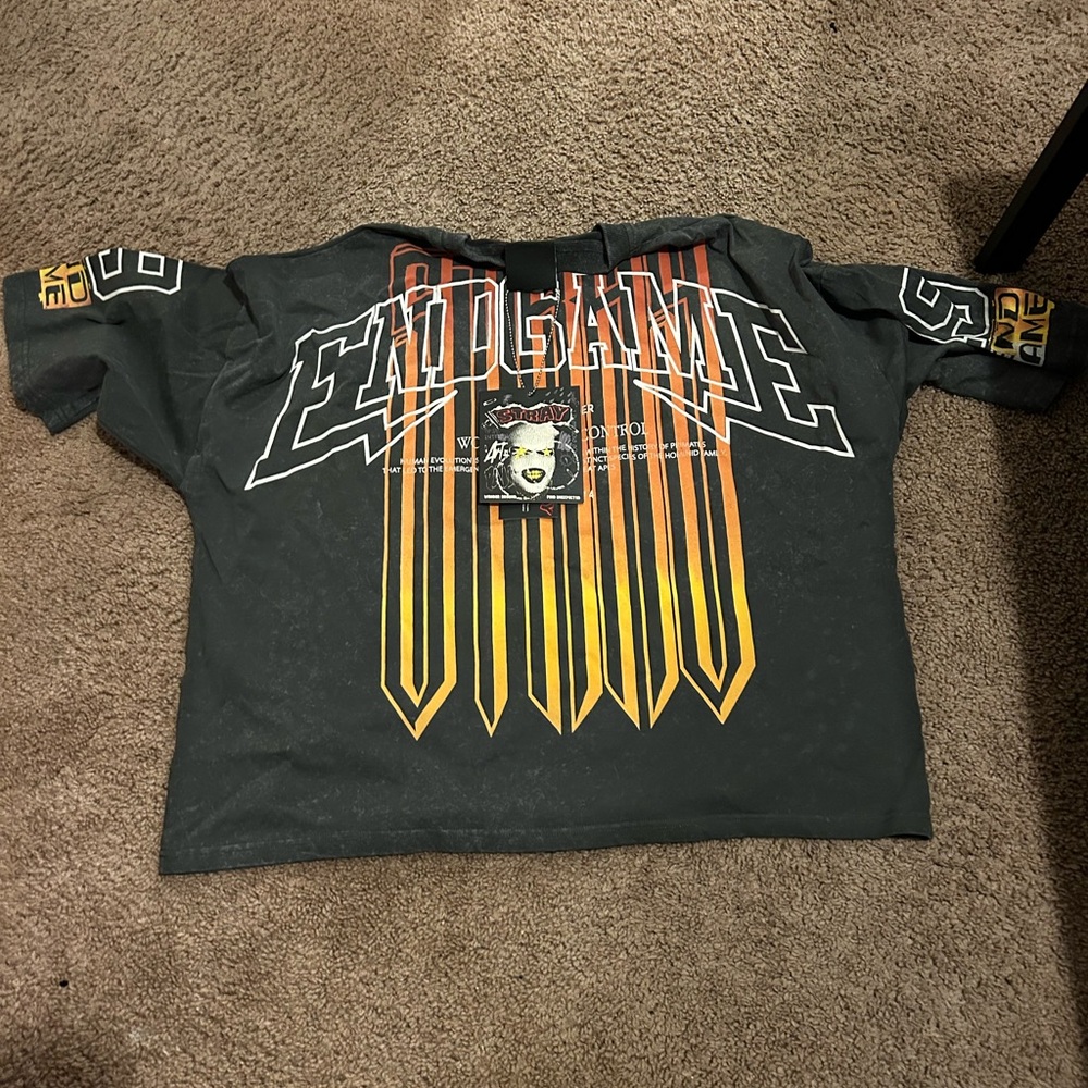 Mens Graphic Tee in Black and Orange